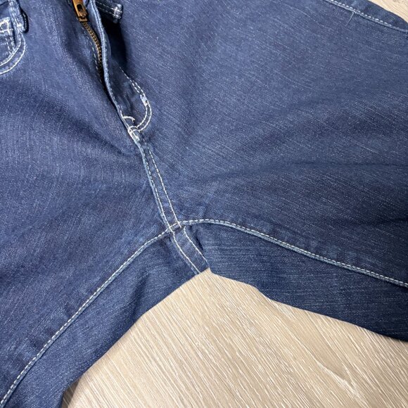 2 BW/U Dark Wash Skinny Jeans Contrast Stitch Stretch Low Rise Size 9 - Picture 6 of 11